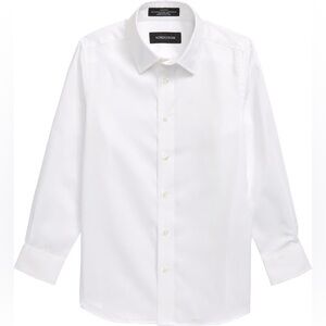 NORDSTROM BIG BOYS' Solid WHITE Button-Up Dress Shirt Sz 16